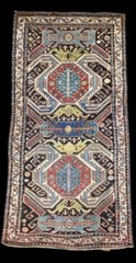 3’8″ ×7 ft 8″ ANTIQUE HAND KNOTTED CAUCASIAN KAZAKH DESIGN CIRCA 1900S