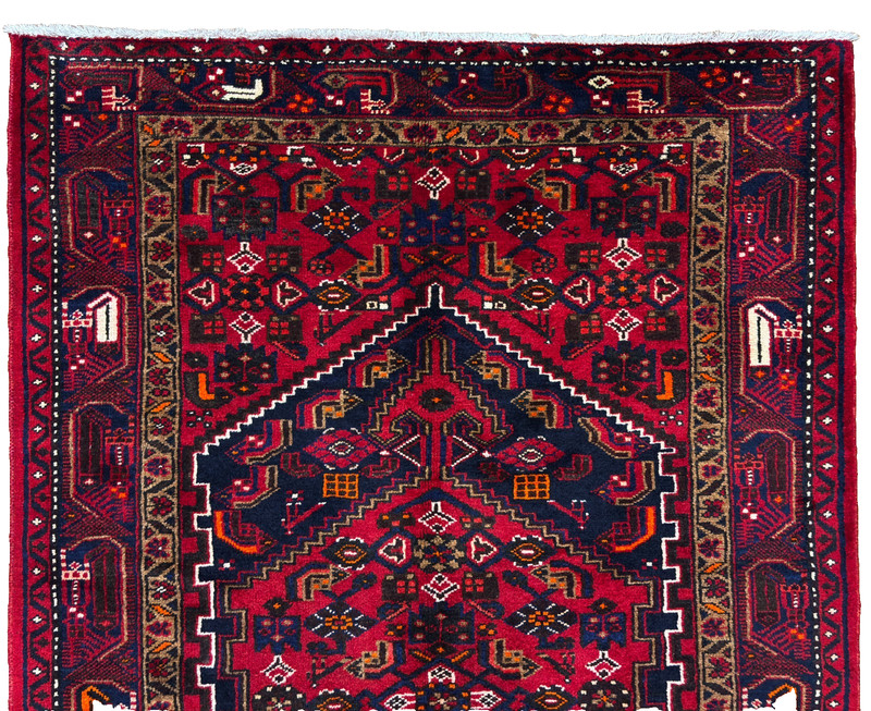 Vintage Zanjan Tribal Geometric Hand Knotted Wool Area Rug 5x7 Oriental Blue Red gallery