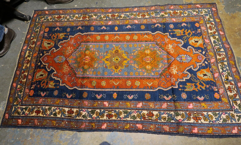 Antique Vintage Russian Caucasian Shirvan Kazak Hand Knotted Wool Rug 3'9 x 6'9 gallery