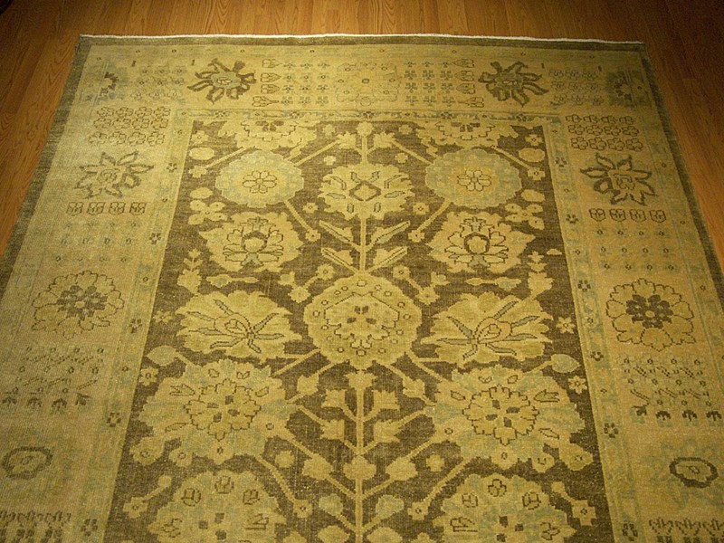 8 x 10 HANDMADE HAND KNOTTED OUSHAK RUG_Vegetable Dyed Hand Spun Soft Fine Wool gallery