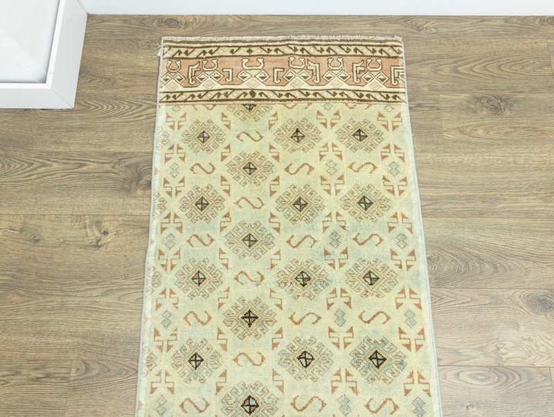 Modern Turkish Extra Long Runner 2.5x24.8 ft Hand-knotted Oushak Stairway Rug gallery