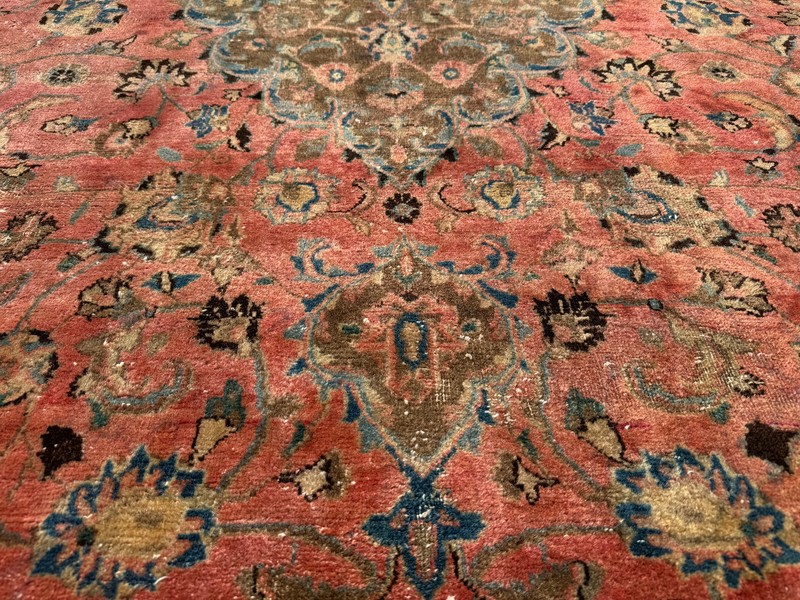8x11 PINK ANTIQUE RUG ORIENTAL HAND-KNOTTED handmade real colorful coral 8x10 ft gallery