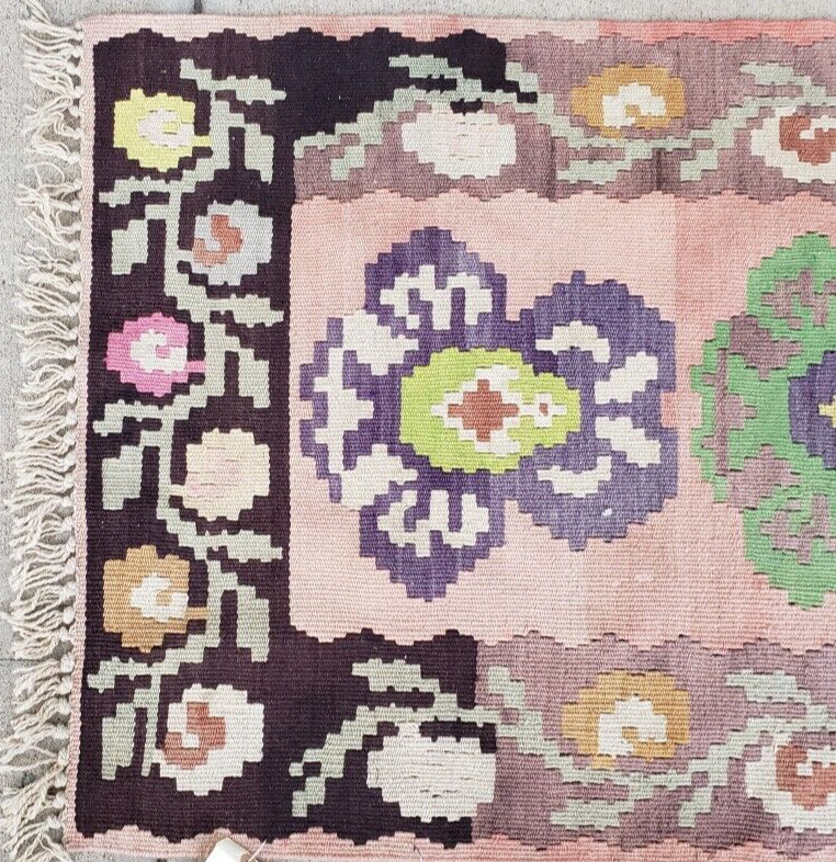 V084- ANTIQUE BESSARABIAN KILIM HAND WOVEN FLAT WEAVE runner 2.4x9.4 gallery