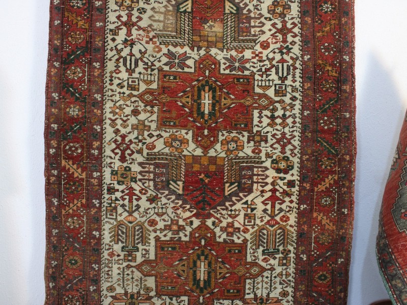 4x13 ft Red White Runner | Handmade Extra Long Oriental Runner Rug | 3.7x12.9 gallery