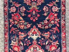2×9 BLUE VINTAGE RUNNER RUG HAND-KNOTTED ANTIQUE ORIENTAL handmade navy 2×8 2×10
