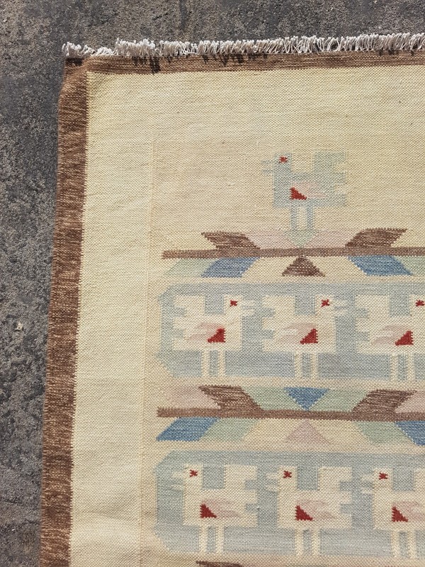 Vintage Traditional Handmade Beautiful Scandinavian Floor Rug Carpet 285x79 cm gallery