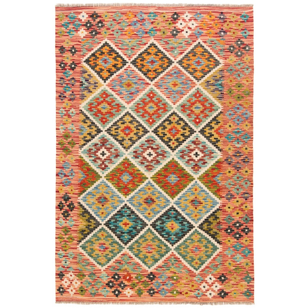 Kelim Afghan 190x132 cm Handwoven Oriental Carpet Rug Kilim