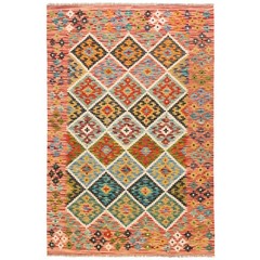 Kelim Afghan 190×132 cm Handwoven Oriental Carpet Rug Kilim