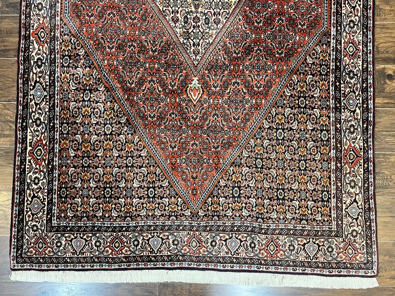 Oriental Rug 5x10 Wool Handmade Vintage Bidjar Carpet Mahi Herati Pattern gallery