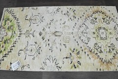 Oushak Turkish Doormat Rug 2×4 BEIGE Vintage Anatolian Handmade Small Kilim Rug