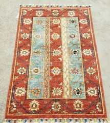 2’X3′ UNIQUE HAND-KNOTTED CAUCASIAN SHIRVAN KAZAK TRIBAL VINTAGE WOOL MUTED RUG