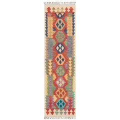 Kelim Afghan 286×81 cm Handwoven Oriental Carpet Rug Runner Kilim