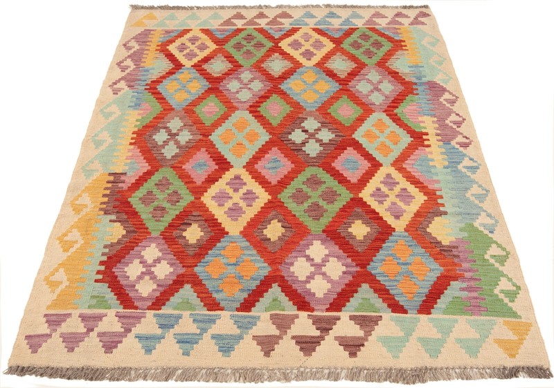 Kelim Afghan 197x157 cm Handwoven Oriental Carpet Rug Kilim gallery