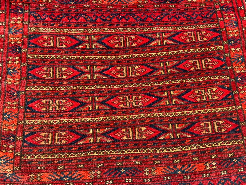 Antique Afghan Turkmen Saddle Bag 1'10x4 Hand-Knotted Tribal Wool Torba Textile gallery