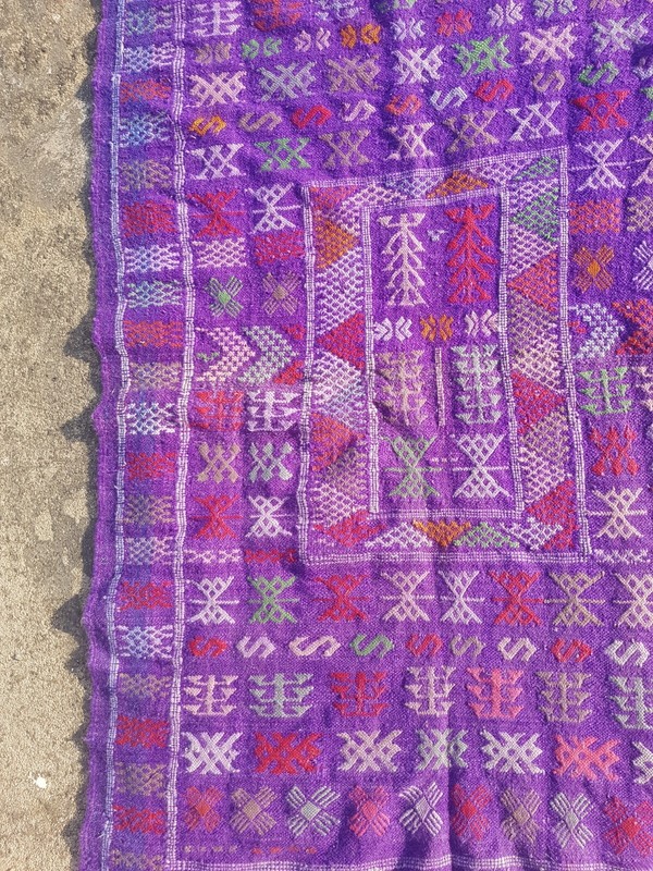 Vintage Handmade Traditional Beautiful Moroccan Kilim Floor Rug Carpet 133x87 cm gallery