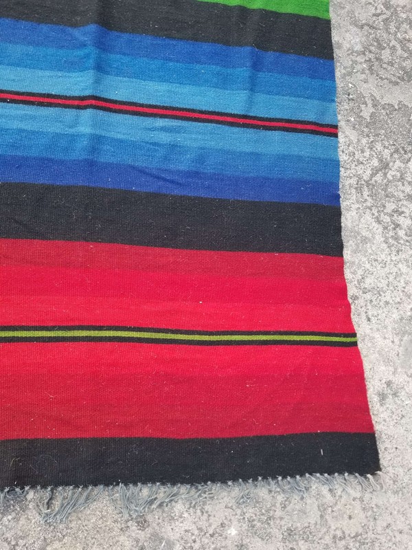 Vintage Traditional Handmade Stripped Wool Multicolor Kilim 234x322cm gallery
