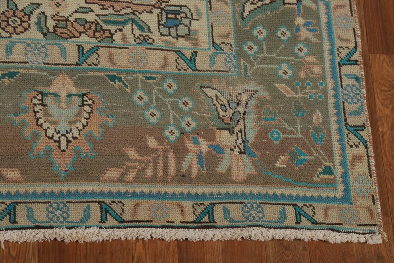 Vintage Wool Tebriz Traditional Distressed Handmade Rug 6x10 for Living Room gallery