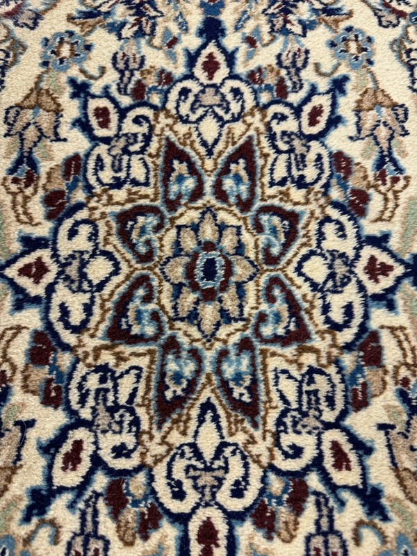 Vintage 70s Handmade Rug Saudi Arabia Super Fine Ivory Long Runner 10ft X 2ft gallery