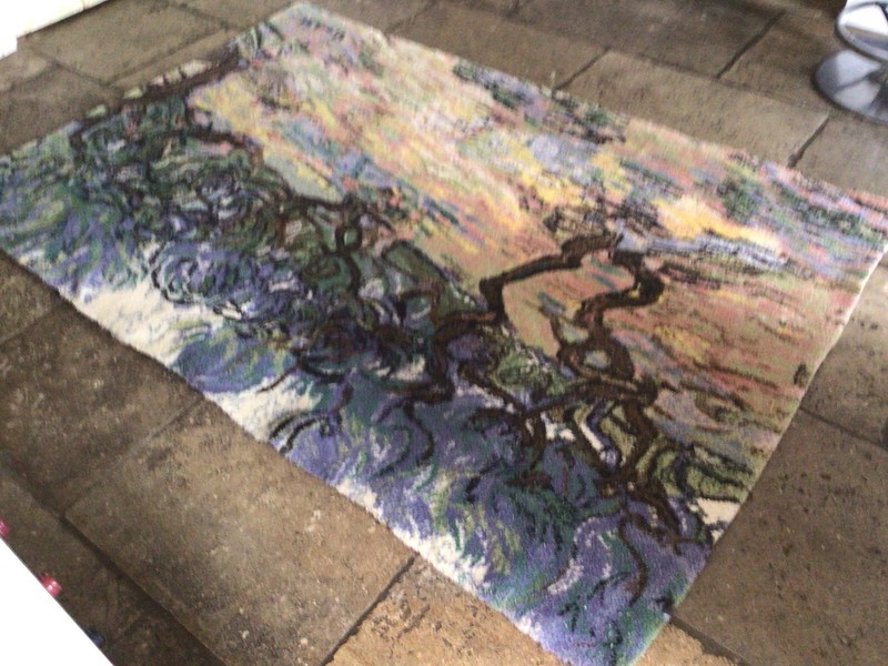 Vintage Ege Art Line Vincent Van Gogh Olive Trees 1889 Area Rug gallery