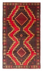 Vintage 3’4″ x 5’10” Traditional Hand Knotted Vegetable Dye Wool Area Rug