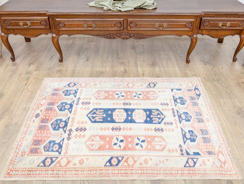Modern Traditional Turkish Carpet 3'3''x4'5'' ft Hand-knotted Oushak Small Rug gallery