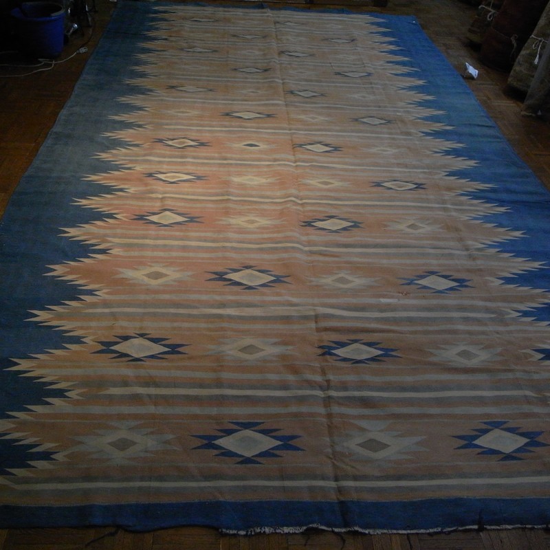 Antique Indian cotton jail dhurrie 7'9" x 14'6" (8x15ft) late 19th century gallery