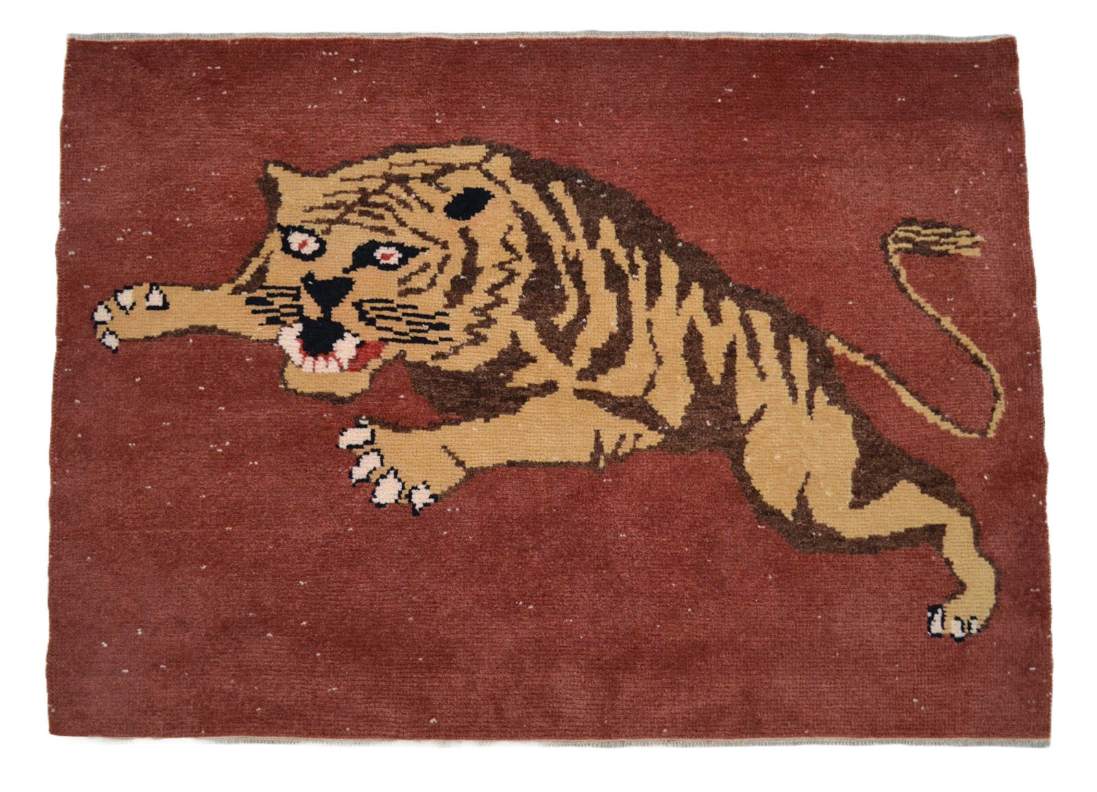 4x5 Rug HandMade Oushak rug NEW Rug Turkish Rug Tiger Attack Pattern 3'9"x5'4" gallery