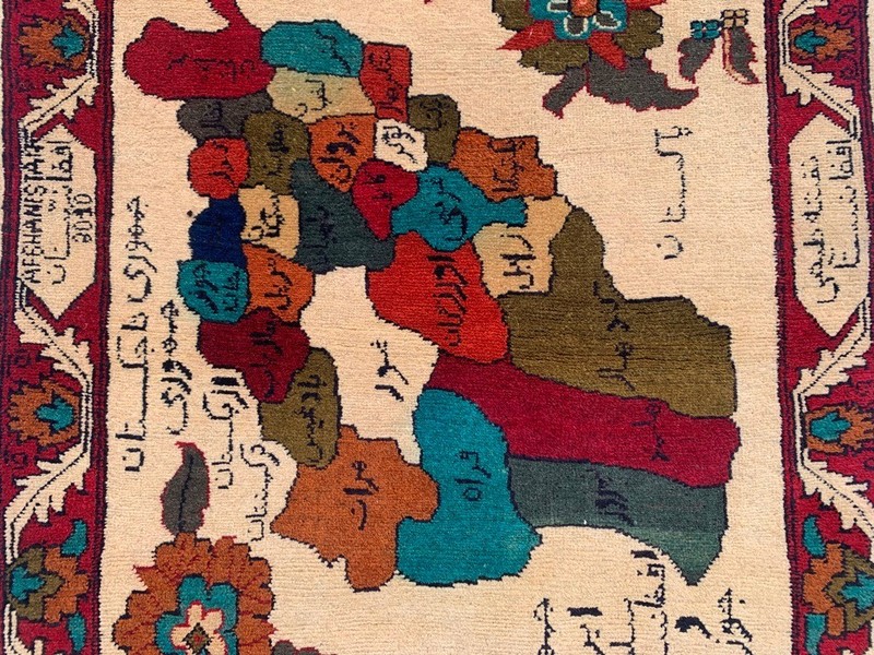 New Afghan Oriental Rug: Traditional Wool, Hand Knotted Map Rug (3x3 ft.) gallery