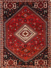 Vintage Geometric Tribal Traditional Hand-knotted Rug 4×5 Red Wool Carpet