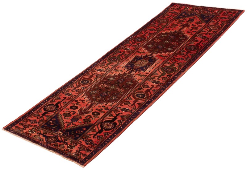 3'5" x 9'10" Vintage Hand-knotted Runner Rug Traditional Oriental Wool Carpet gallery