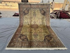 6’1×9’5 ft Vintage Turkish Inspired Caucasian Hand-Knotted Wool Living Room Rug