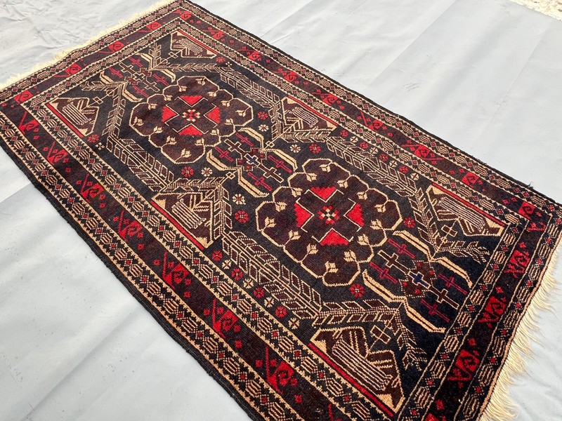 Vintage Nomad Maldari, Tribal Adreskan Belouch Natural Vegetable Dye Carpet gallery