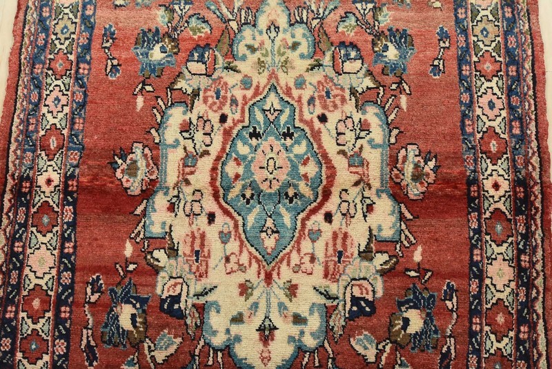 Vintage Tribal Runner 3’9” x 9’4” Red Wool Hand-Knotted Oriental Rug gallery