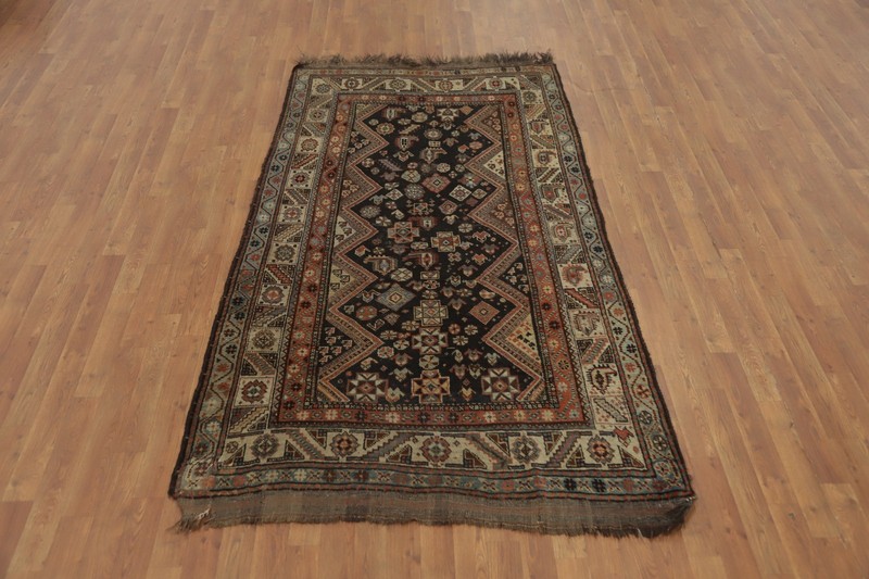 Antique Vegetable Dye Tribal Traditional Rug 4x8 ft Hand-knotted Wool Carpet gallery