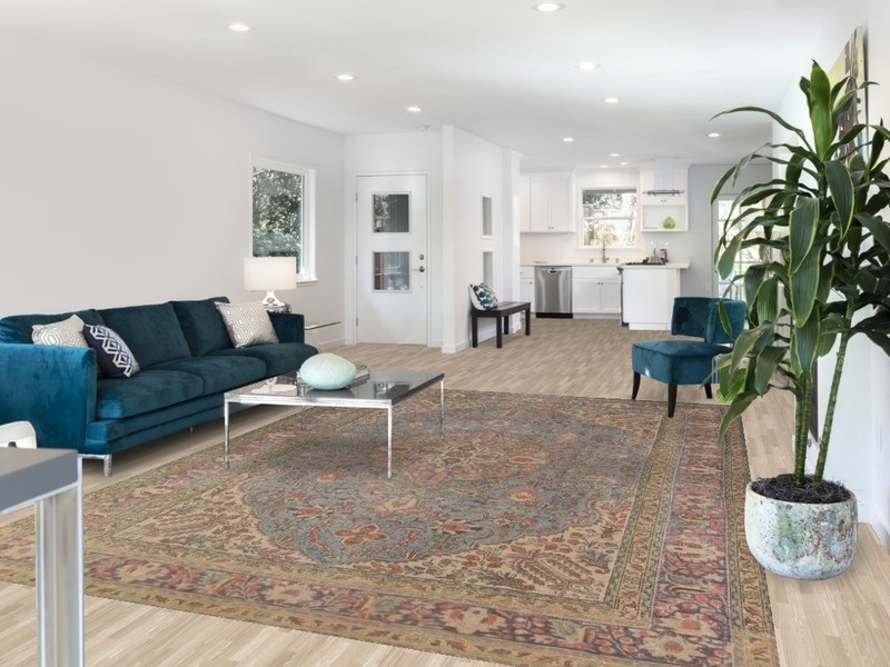 Light Blue Handmade Area Rug 8x11 Over-Dyed Traditional Living Room Carpet gallery