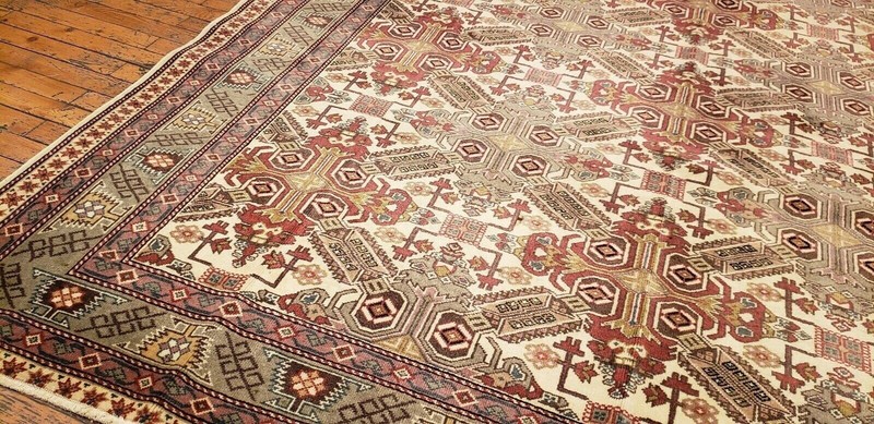 Turkish Area Rug Unique Vintage 1980-1990's Turkish Tribal Bunyan Rug 6x9ft gallery