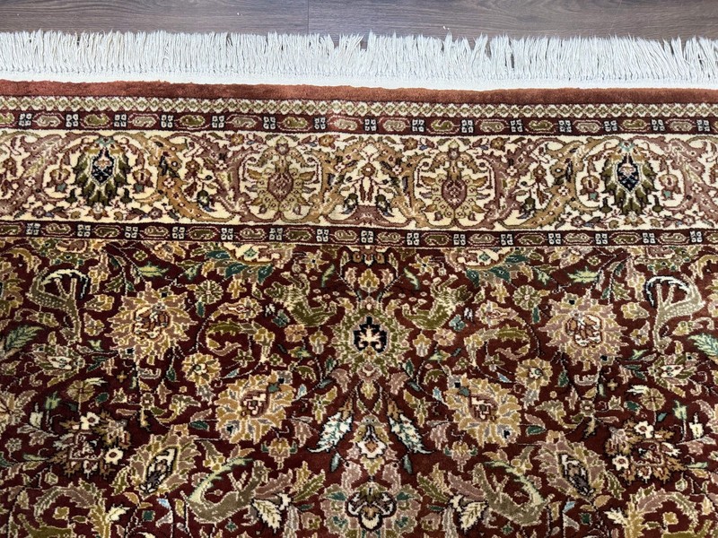Tree of Life Indian Kashmiri Rug 6x9 Rust Red Cream Animal Pictorials 290 KPSI gallery