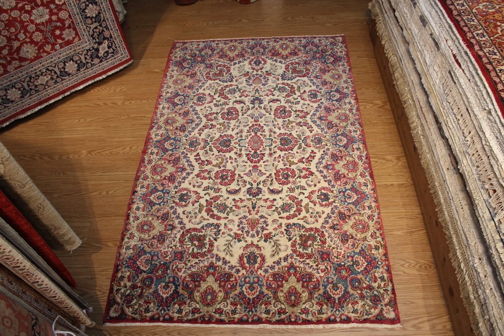 8' X 5' HANDMADE KIRMAN Authentic Circa 1920's Traditional Antique Rug 5x8 ft.