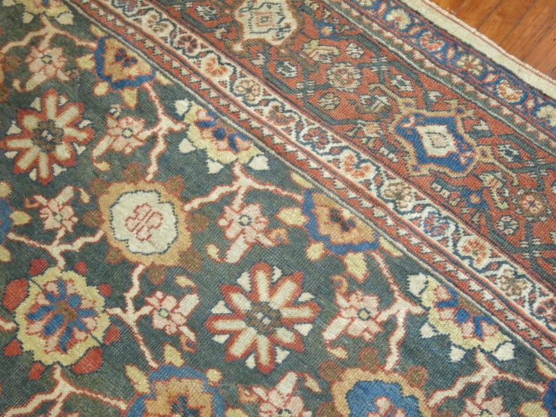 Antique Unique Green Mini Khani Mahal Sultanabad Rug 10'x14' gallery