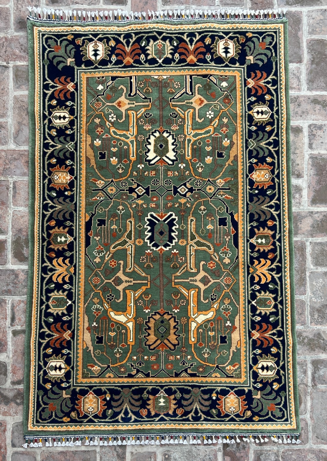 Afghan Marinose Rug 4x6 Ft Handwoven Wool Geometric Tribal Area Rug Living Room gallery
