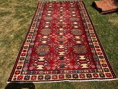 5 X 9 COLLECTOR’ ITEM Antique Natural Vegetable Dye Fine Quality Kazak Carpet