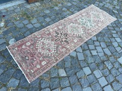 Turkish Vintage Rug Handmade Wool Rug Bohemian Runner Rug Home Rug 2,0 x 6,5 ft