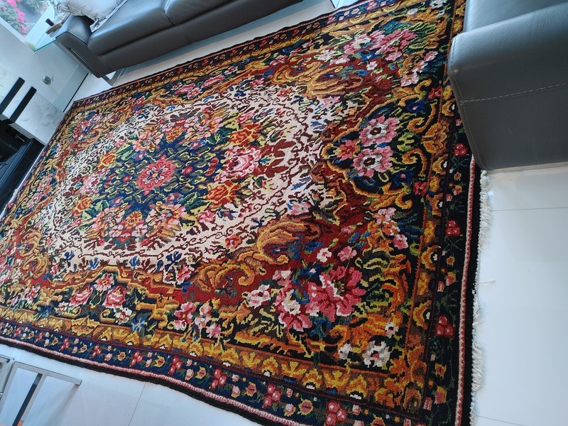 EXCEPTIONAL LARGE ORIGINAL MIDDLE EASTERN RUG GOLFARANG DESIGN 138 X 82" gallery