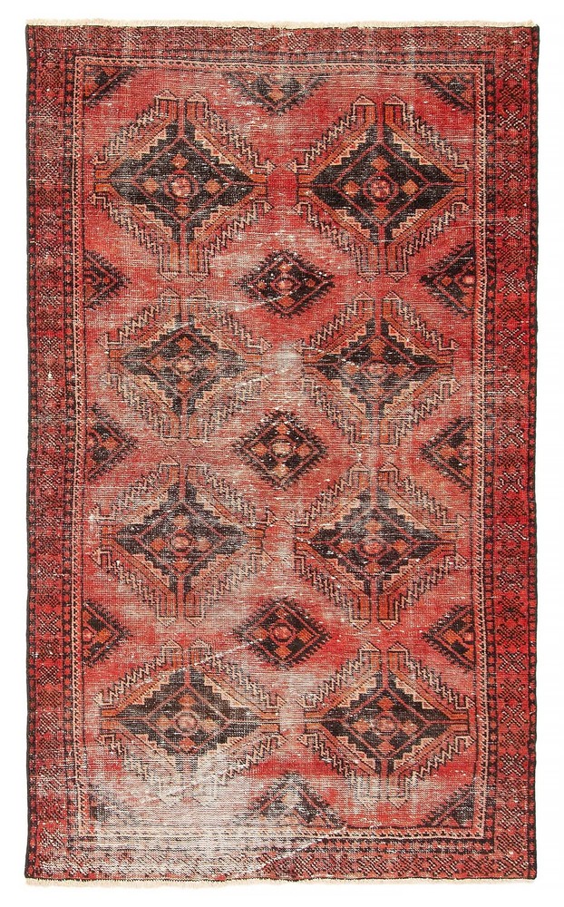 Traditional Vintage Hand-Knotted Area Rug 3'8" x 6'3" Oriental Wool Carpet