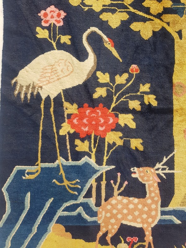 Vintage Tibetan Chinese Handmade Pictorial Multicolor Wool Rug Carpet 117x68 cm gallery