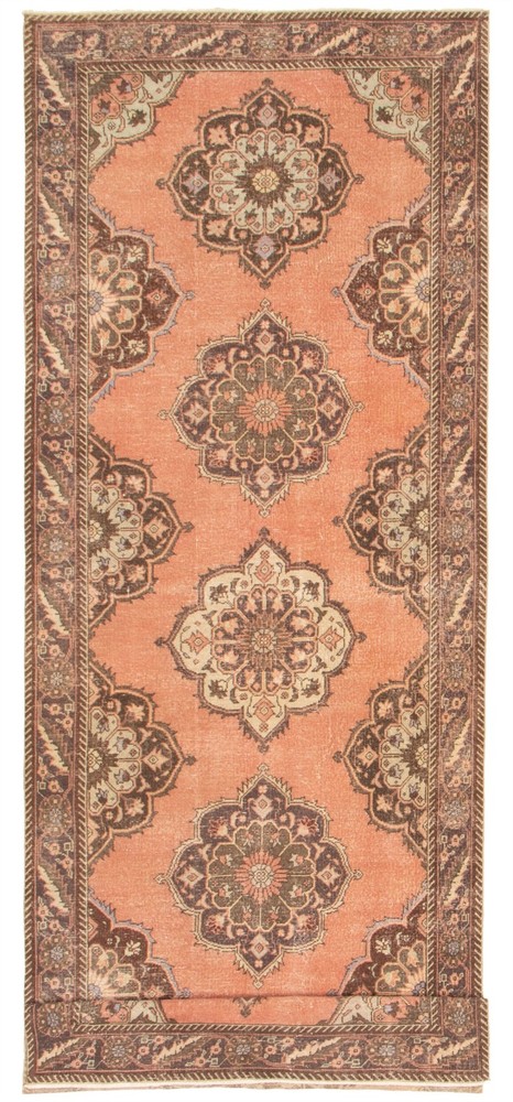 Vintage Hand-Knotted Carpet 4'11" x 13'9" Traditional Oriental Wool Area Rug