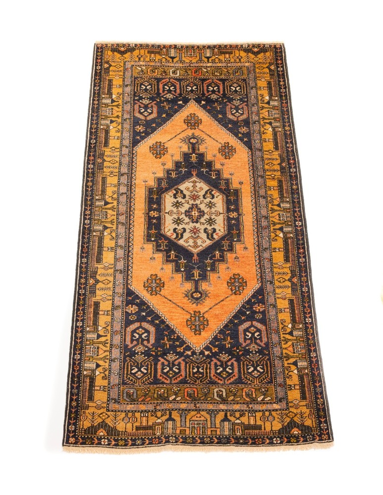 Antique Turkish Anatolian Nomadic One-of-a-kind Rug Hand Knotted Wool 4 ft x 7ft