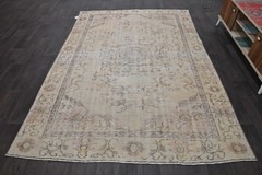 Oushak 6×8,Turkish Rug,vintage,anatolian,BEIGE,kilim,Bohemian,handmade,wool