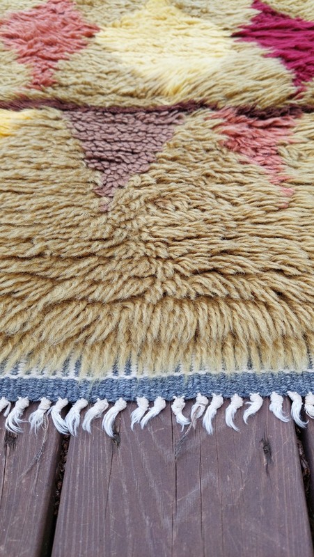 Vintage Scandinavian Rya Rug – Handwoven Wool Rug – Mid Century Wall Hanging – G gallery