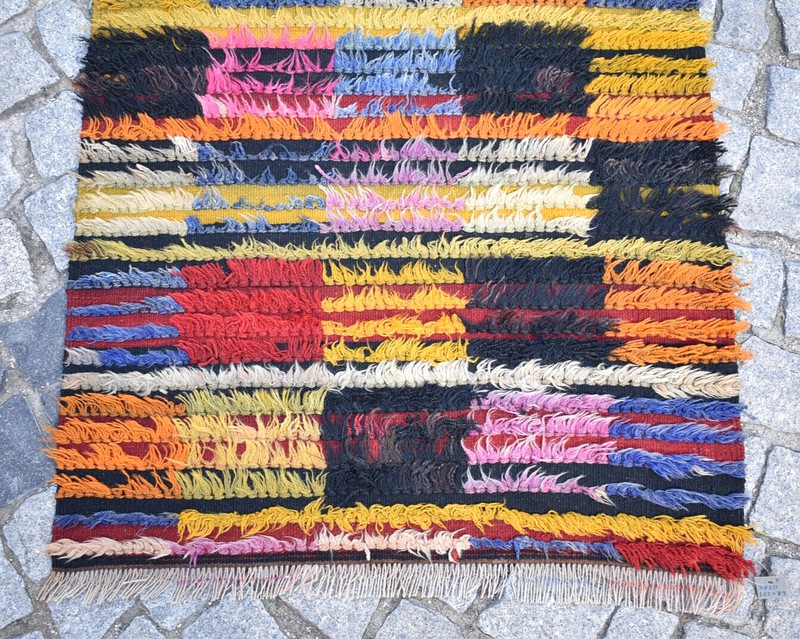 unique! Turkish Tulu Rug 2'6'' x 5'3'' ft Anatolian Primitive long Pile Tulu Rug gallery